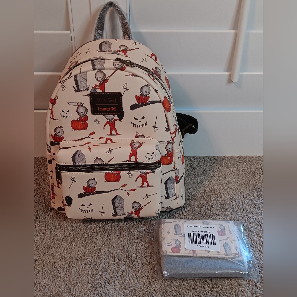 New Trick Or Treat Loungefly Sam Mini Backpack And Matching Loungefly Wallet